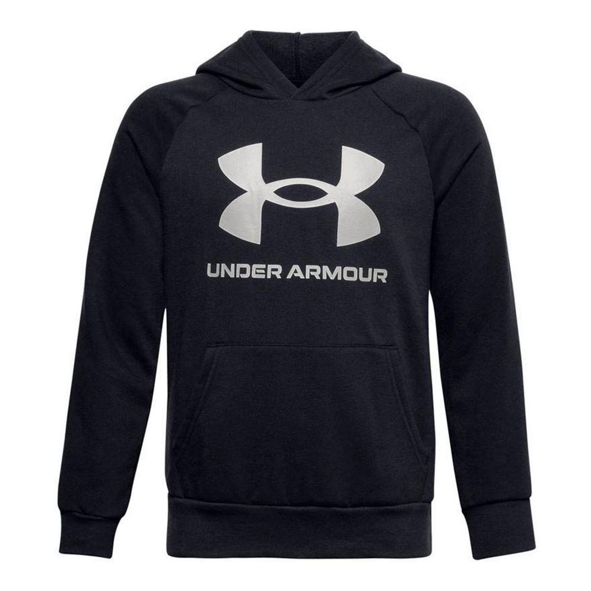 Hættetrøje til Børn Under Armour Fleece Rival Big Logo Sort 8 år