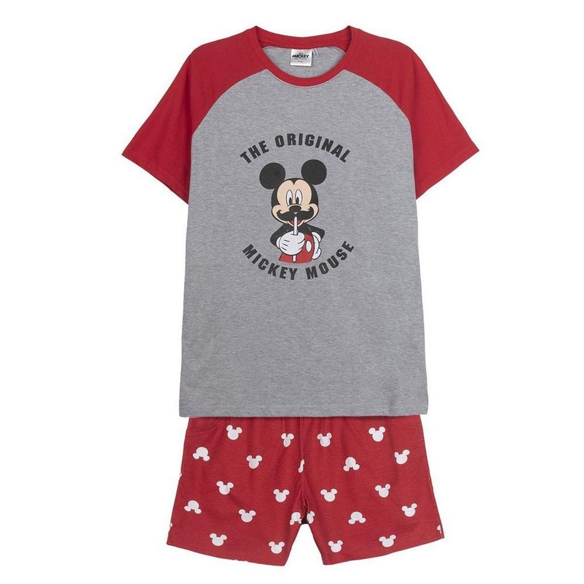 Børnepyjamasser Mickey Mouse Rød (Voksne) Mænd Grå S