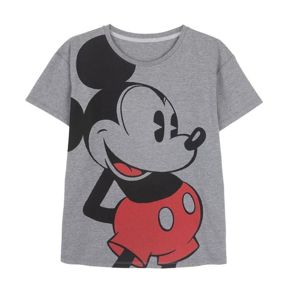 Kortærmet T-shirt til Kvinder Mickey Mouse Grå Mørkegrå S