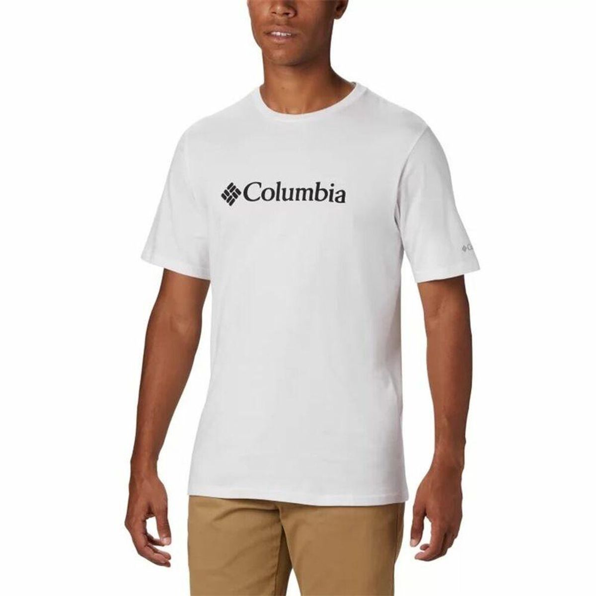 Kortærmet T-shirt til Mænd Columbia Basic Logo Hvid Mænd M