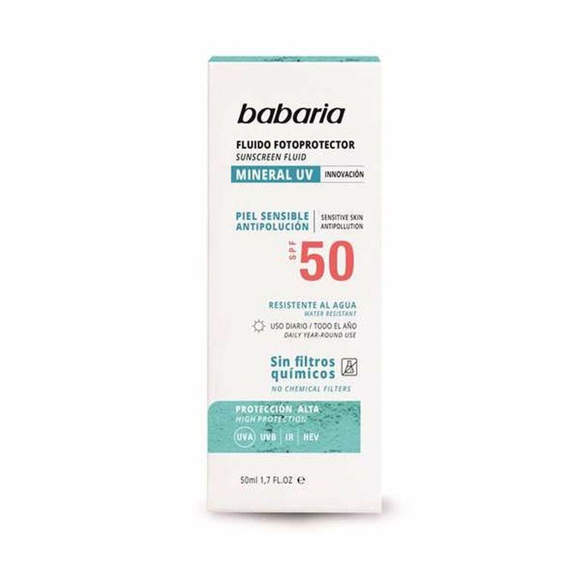 Solbeskyttelsee - lotion Babaria Solar Mineral Uv Spf 50 50 ml