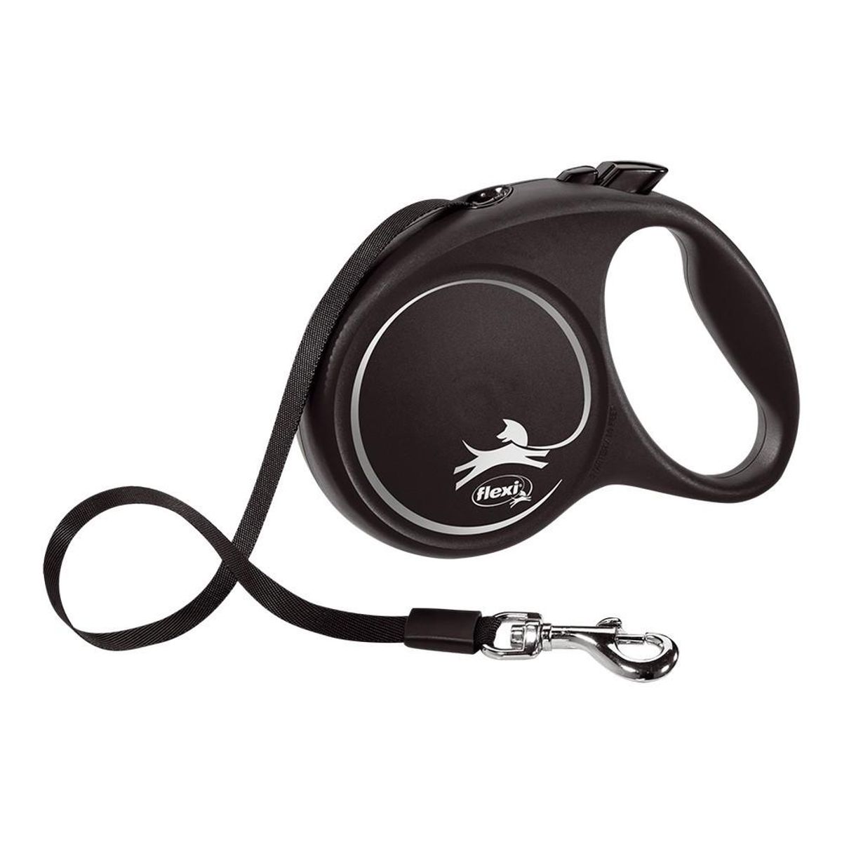 Hundesnor Flexi BLACK DESIGN 5 m Størrelse S Silver