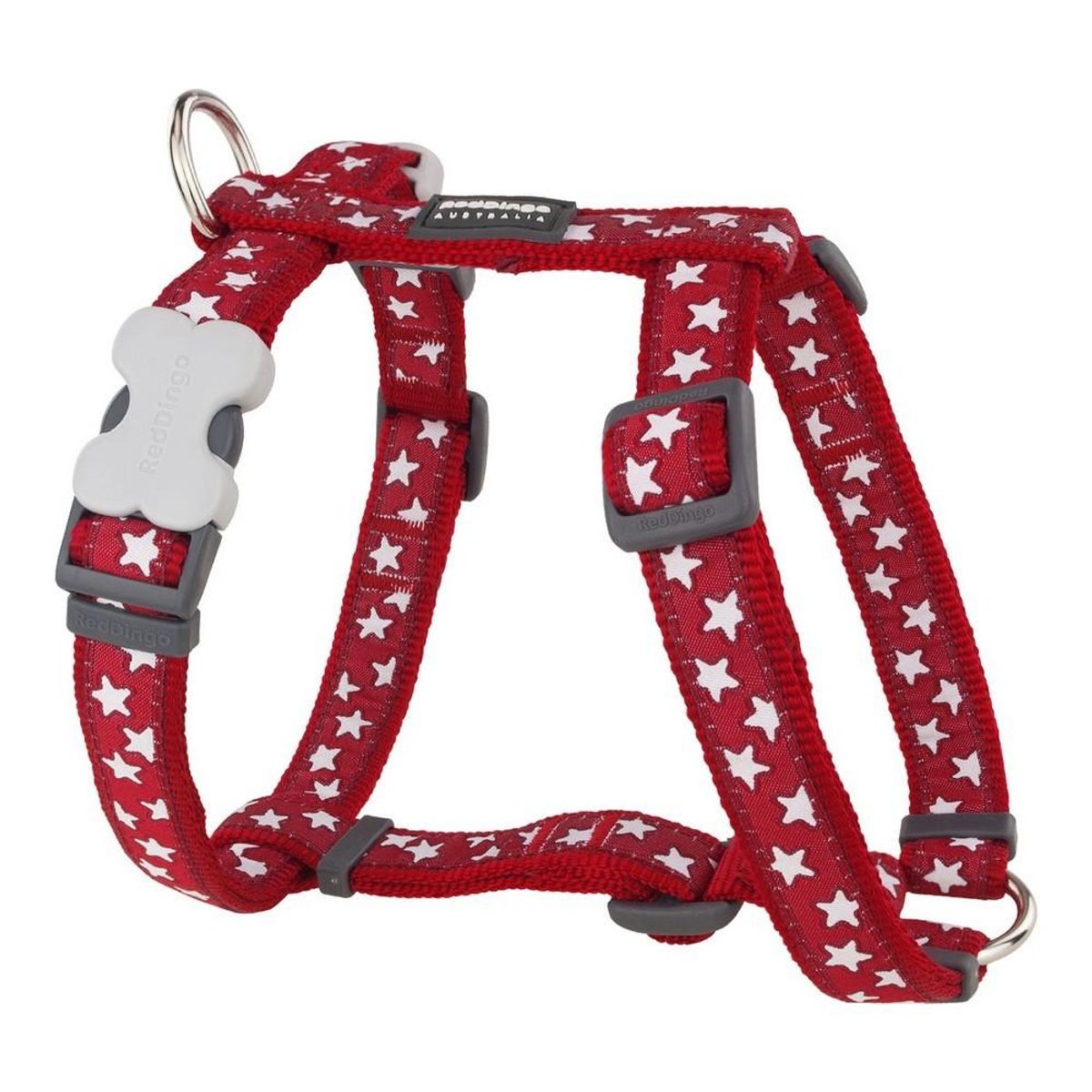 Hundesele Red Dingo Style Rød Stjerne Hvid 46-76 cm