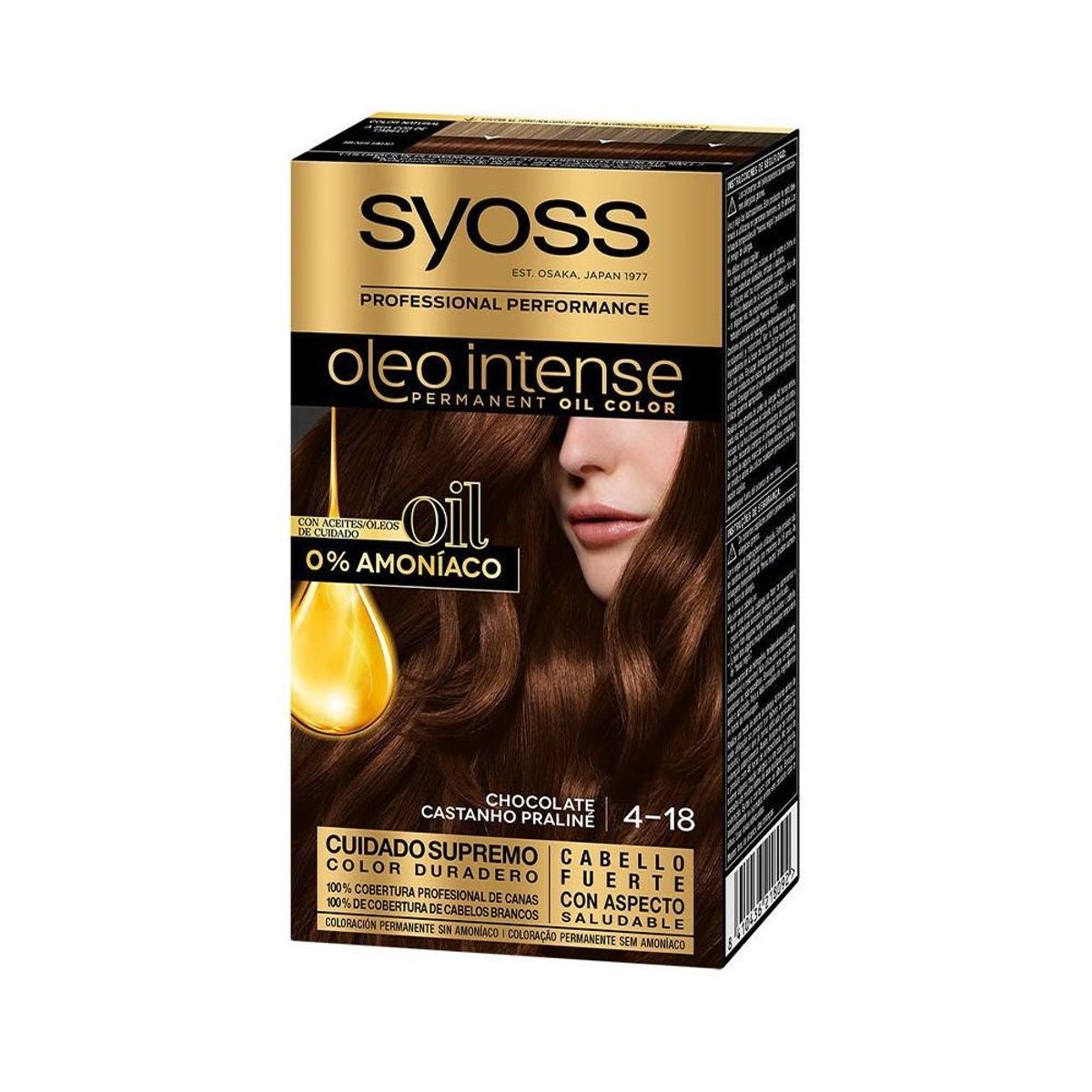 Permanent Farve Syoss Olio Intense Uden ammoniak Nº 4,18 Chokolade