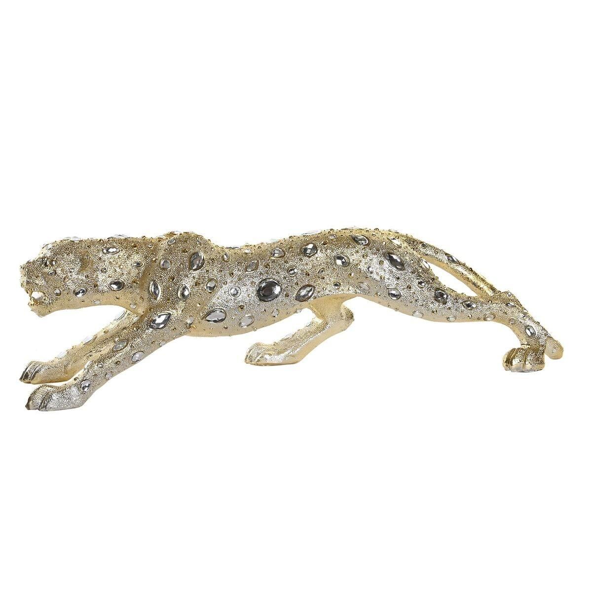 Dekorativ figur Leopard Harpiks Kolonistil (82,5 x 23 x 21 cm)