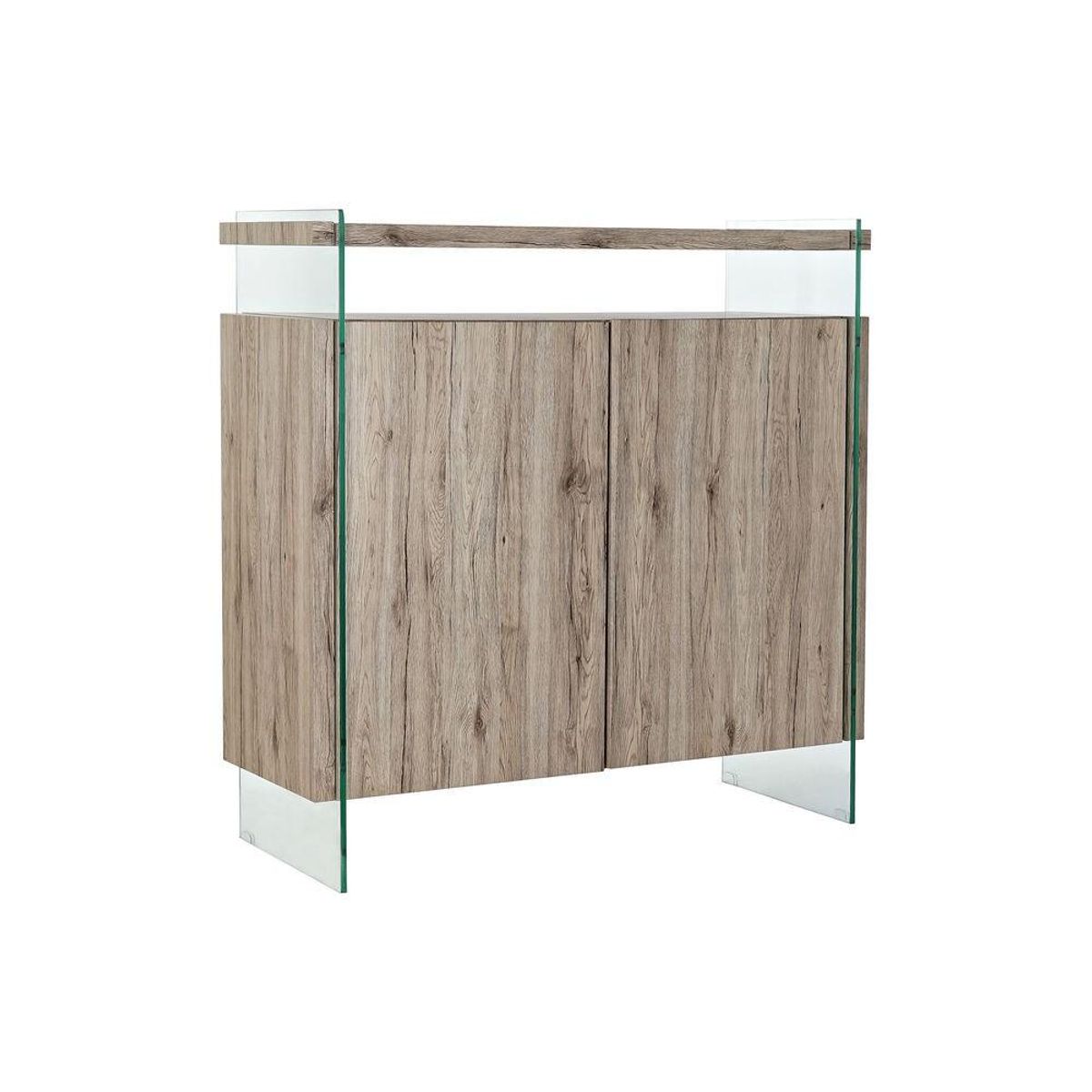 Skænk Natur MDF Hærdet glas (120 x 44 x 120 cm)