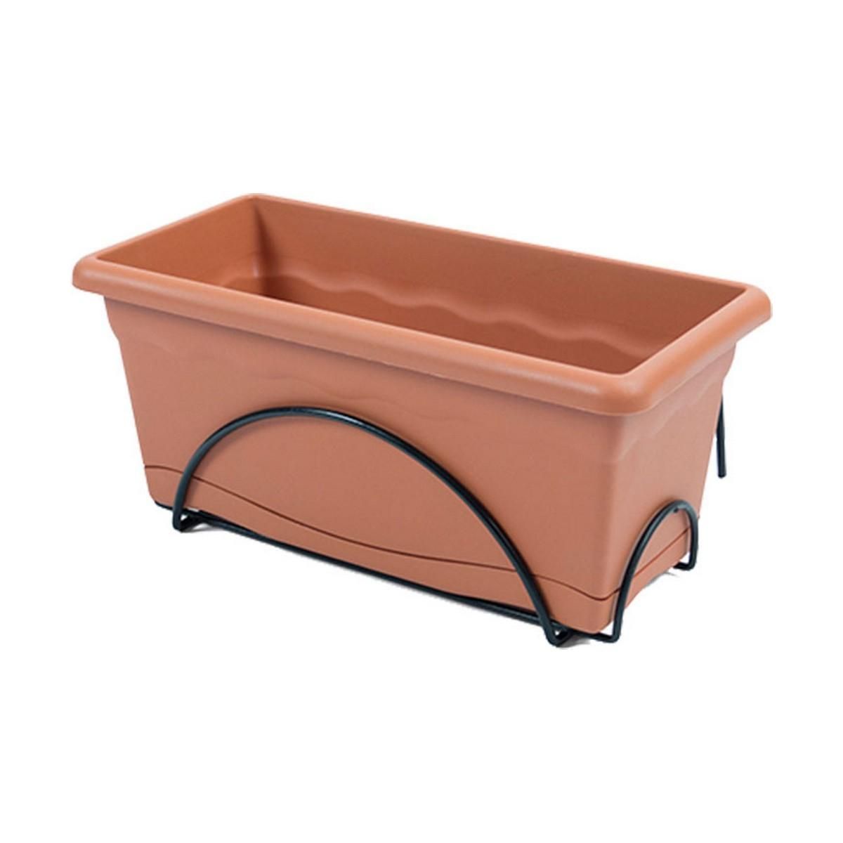 Planter med fad Plastiken Terrakotta polypropylen 50 x 20 cm