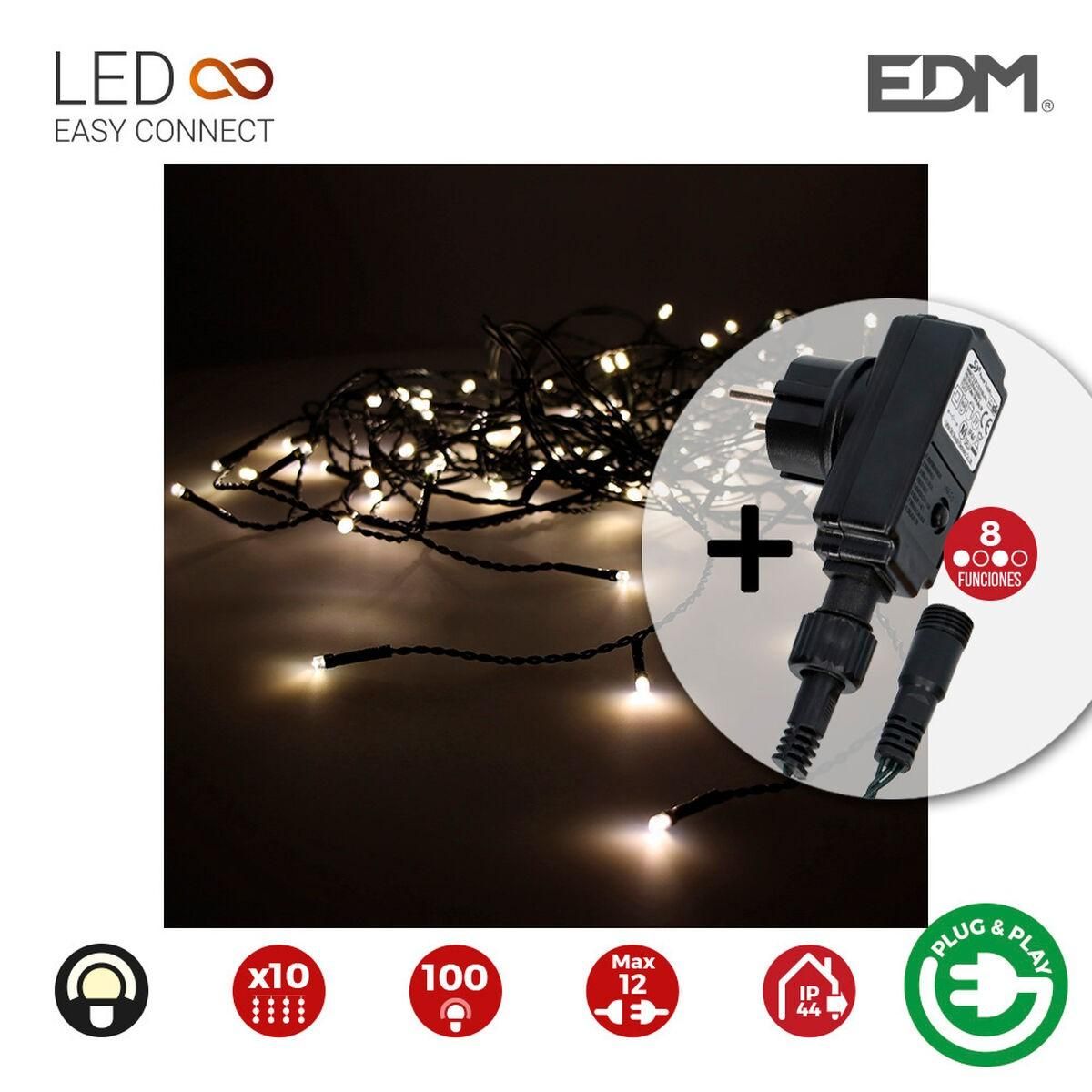 LED gardin EDM Easy-Connect Programmérbar Varm hvid (2 x 1 m)