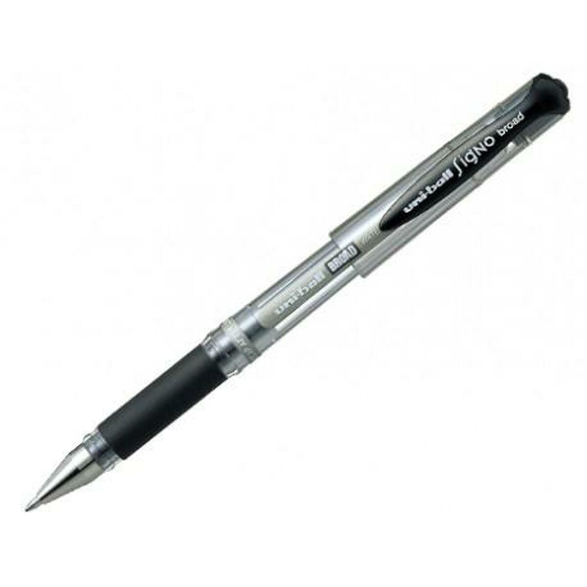 Pen med flydende blæk Uni-Ball Signo Broad UM-153 W Sort 0,6 mm (12 Dele)