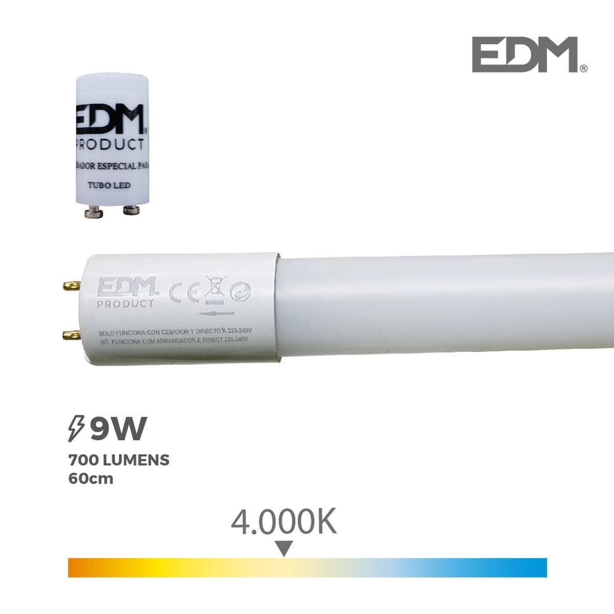 LED Tube EDM F 9 W T8 900 Lm Ø 2,6 x 60 cm (4000 K)