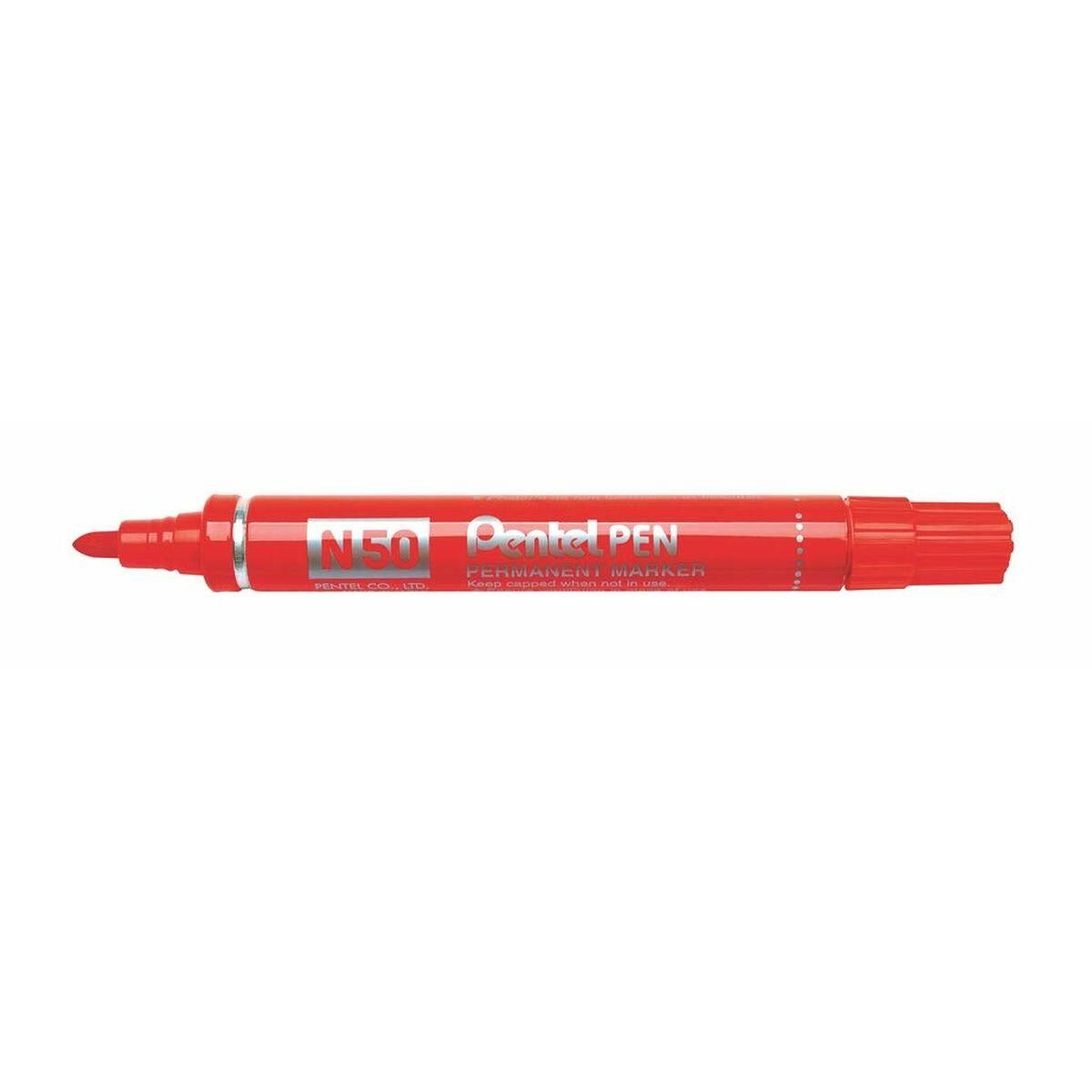 Sprittusch Pentel N50-BE Rød 12 Dele