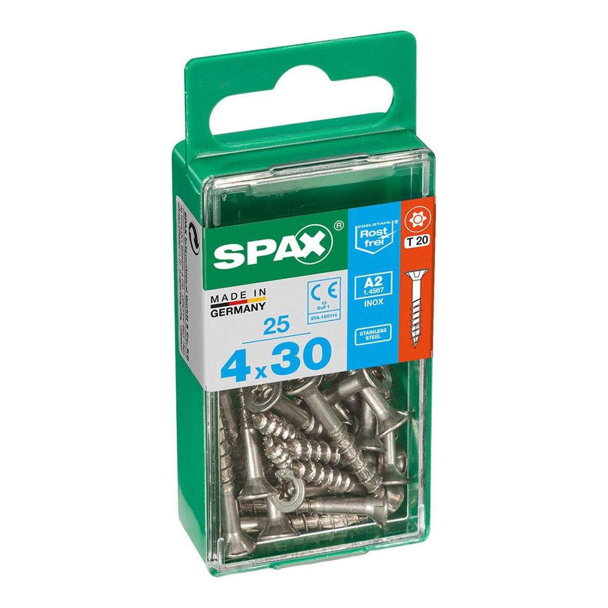 Æske med skruer SPAX 4197000400301 træskrue Fladt hoved (4 x 30 mm) (4,0 x 30 mm)