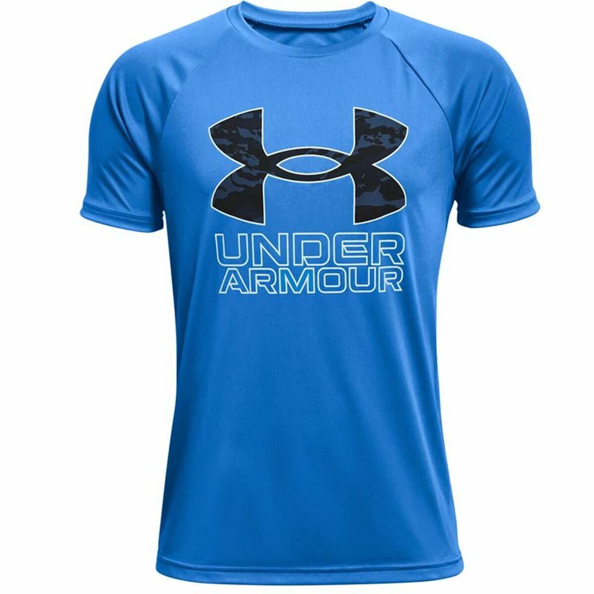 Kortærmet T-shirt til Børn Under Armour Tech Hybrid Blå XL