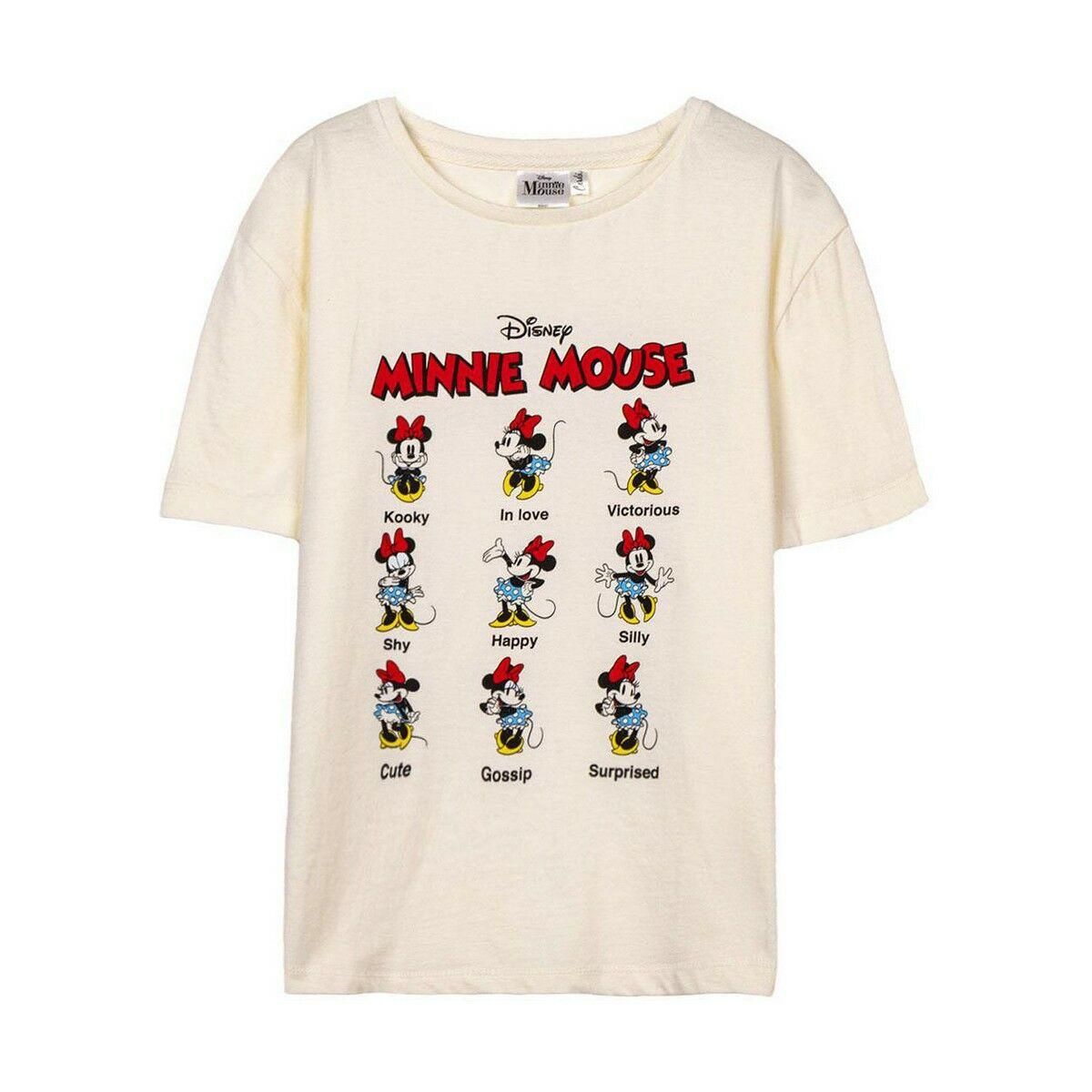 Børne Kortærmet T-shirt Minnie Mouse Beige 6 år