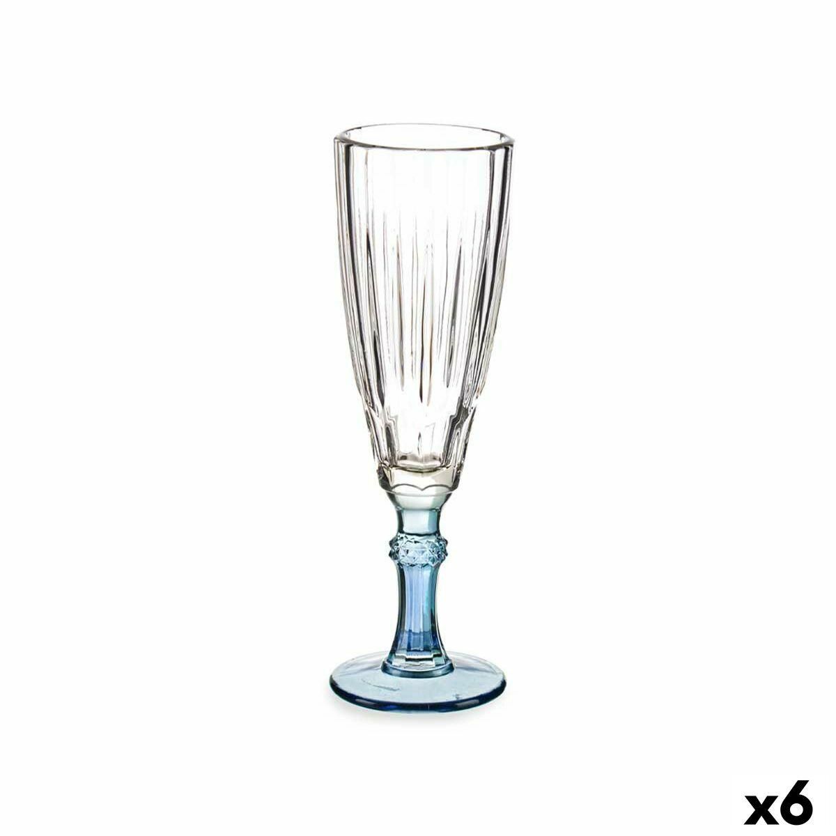 Champagneglas Exotic Krystal Blå 6 enheder (170 ml)