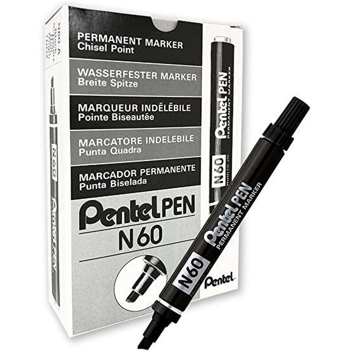 Sprittusch Pentel N60 Sort 12 Dele