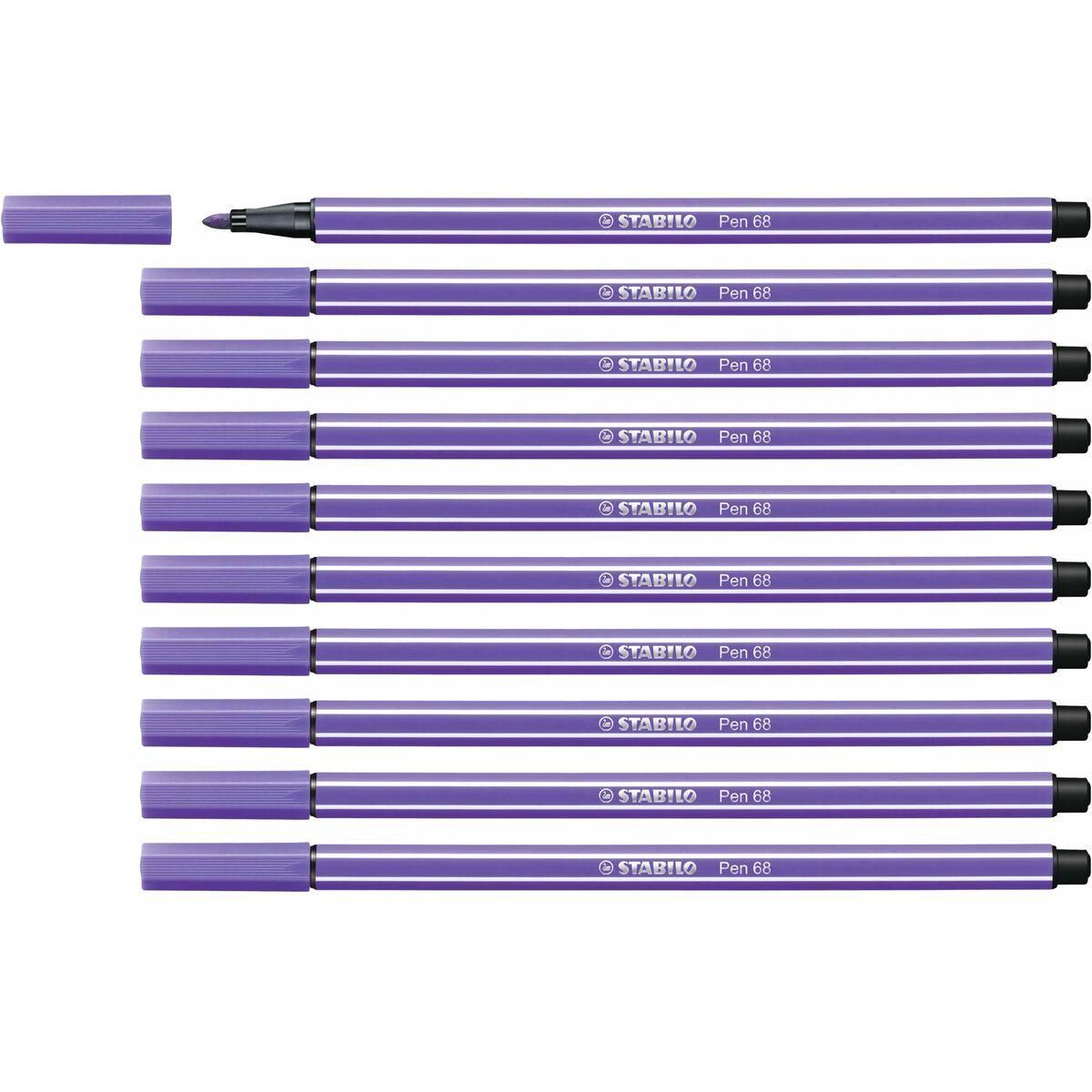 Markør Stabilo Pen 68 Violet (10 Dele)