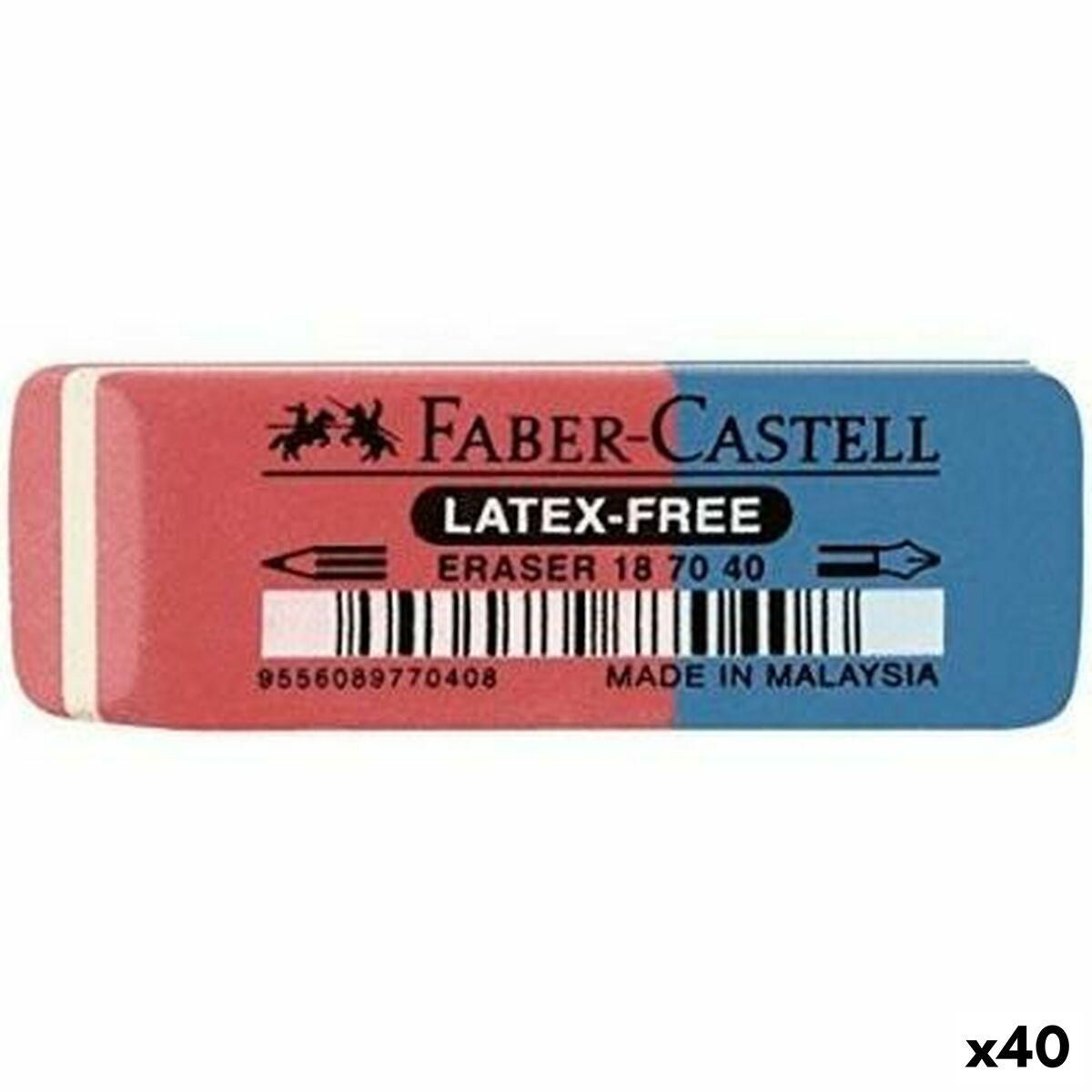 Viskelæder Faber-Castell Blå Rød (40 enheder)