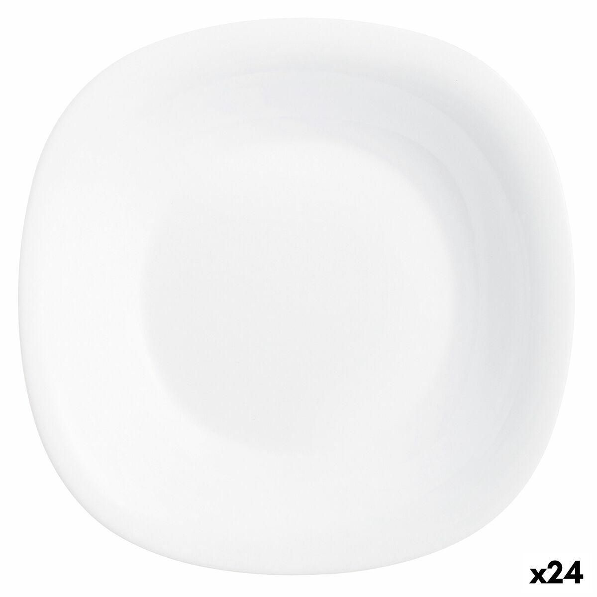 Dyb tallerken Luminarc Carine Hvid Glas (Ø 23,5 cm) (24 enheder)