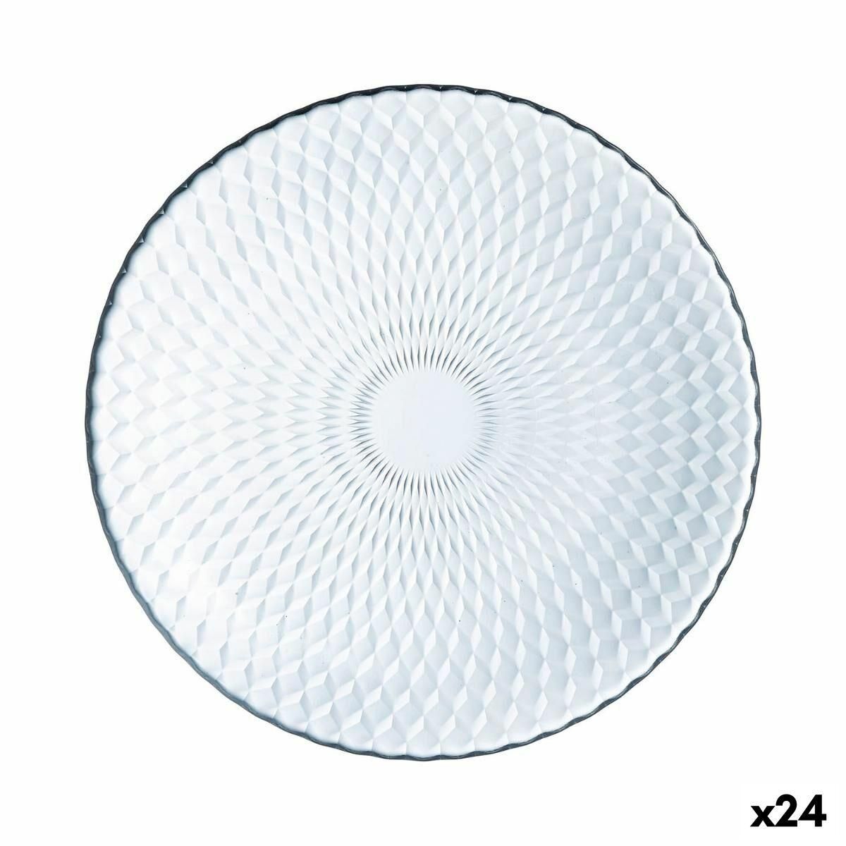 Flad Plade Luminarc Pampille Clear Gennemsigtig Glas 25 cm (24 enheder)