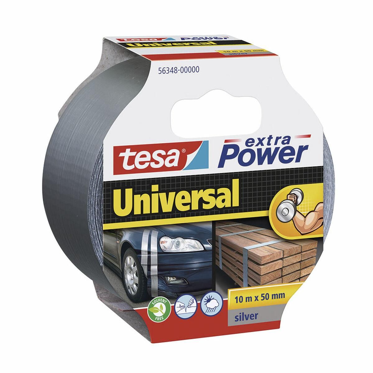 Gaffatape TESA Extra Power Universal 10 m x 50 mm Sølvfarvet