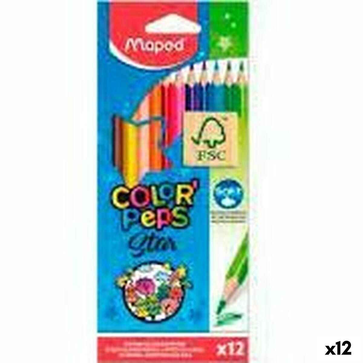 Farveblyanter Maped Color' Peps Star Multifarvet 12 Dele (12 enheder)