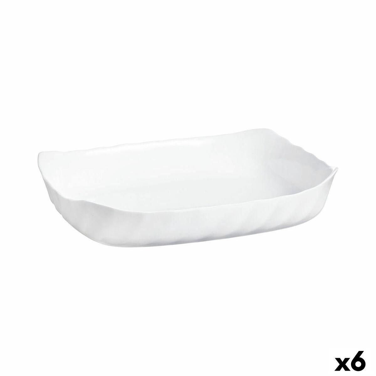 Fad Luminarc Smart Cuisine Rektangulær Hvid Glas 33 x 27 cm (6 enheder)