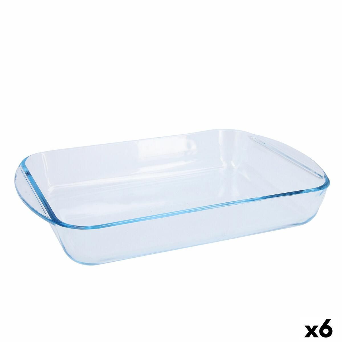 Ovn Fad Pyrex Classic Vidrio Gennemsigtig Glas Rektangulær 35 x 23 x 6 cm (6 enheder)