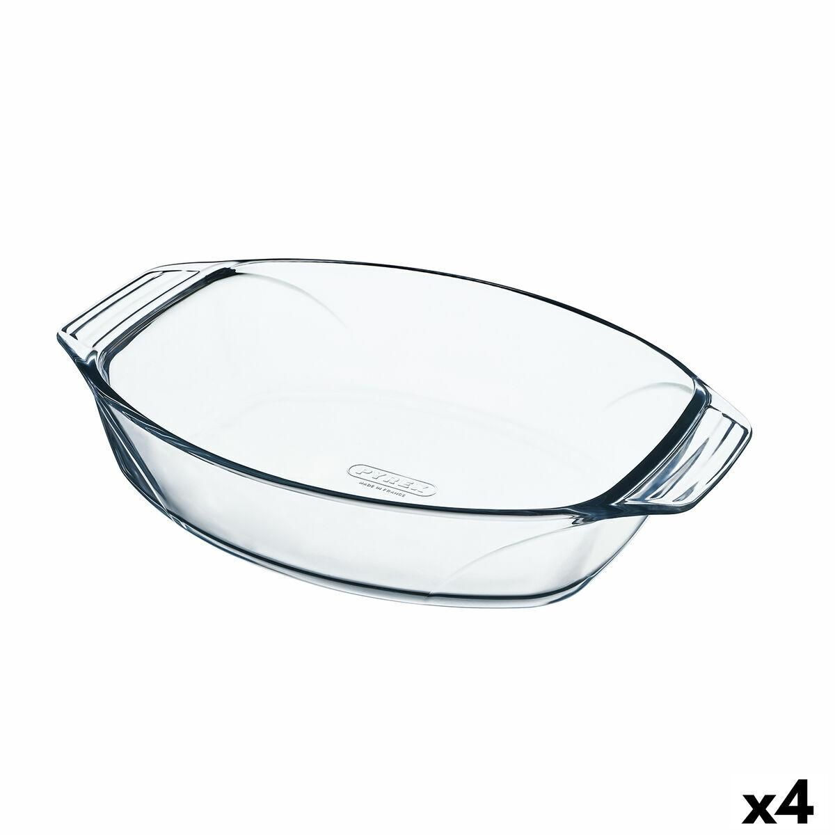 Ovn Fad Pyrex Irresistible Gennemsigtig Glas Oval 39,5 x 27,5 x 7 cm (4 enheder)