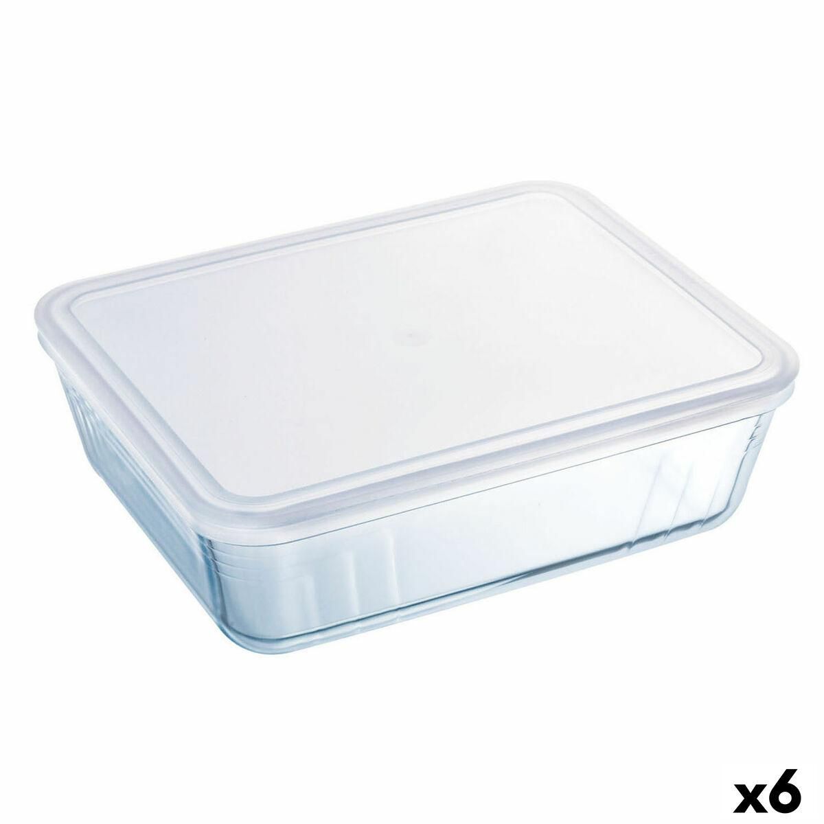 Rektangulær madkasse med Låg Pyrex Cook & Freeze 19 x 14 x 5 cm 800 ml Gennemsigtig Silikone Glas (6 enheder)