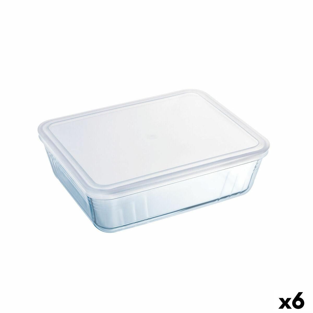 Rektangulær madkasse med Låg Pyrex Cook&freeze 28 x 23 x 10 cm 4,2 L Gennemsigtig Glas Silikone (3 enheder)