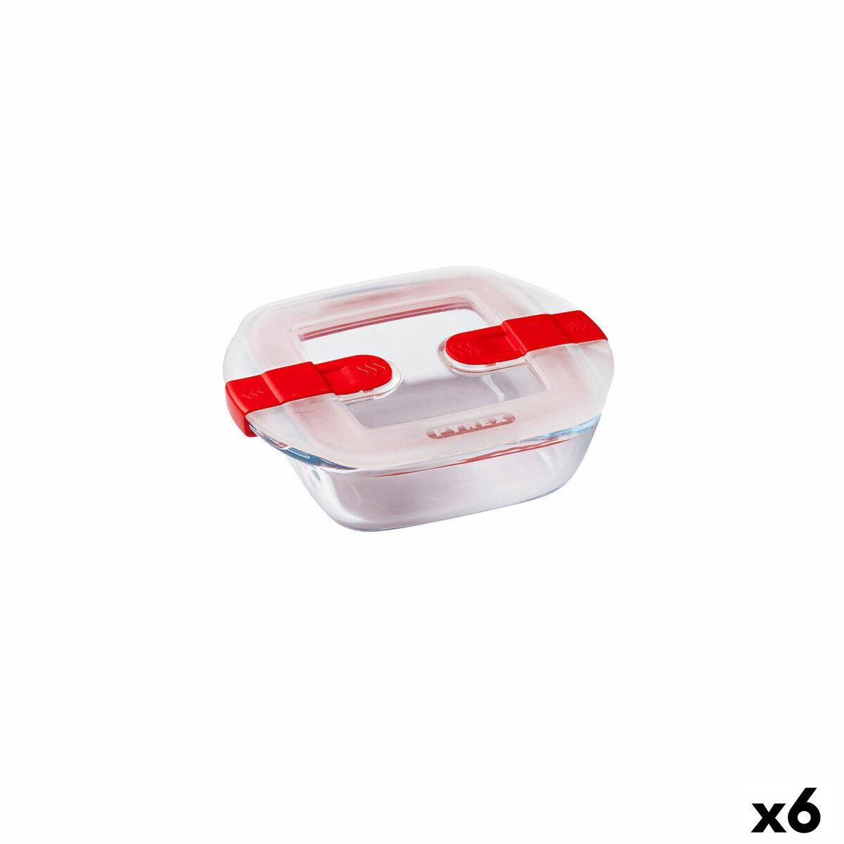 Hermetisk madkasse Pyrex Cook & Heat 15 x 12 x 4 cm 350 ml Gennemsigtig Glas (6 enheder)