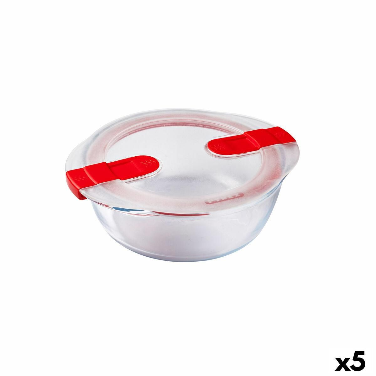 Hermetisk madkasse Pyrex Cook&heat 1,1 L 21 x 18 x 7 cm Gennemsigtig Glas (5 enheder)