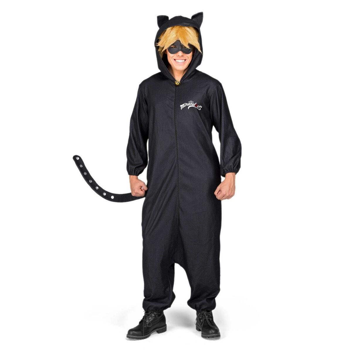 Kostume til voksne Cat Noir Sort (5 Dele) XS