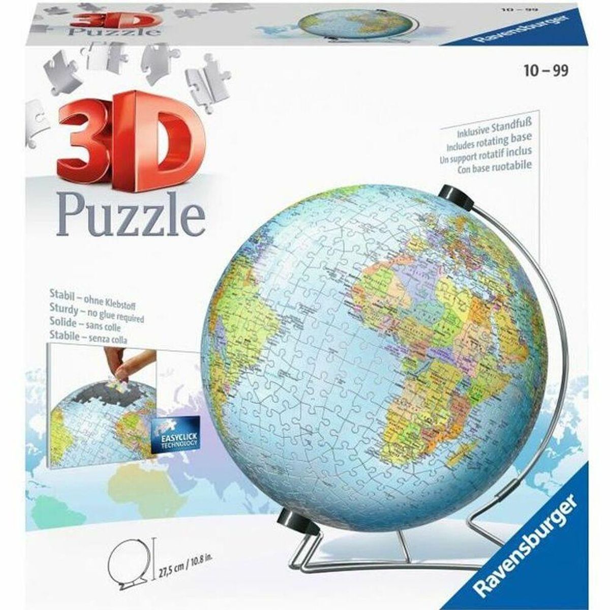 3D Puslespil Ravensburger Single Color Globe Unique 540 Dele