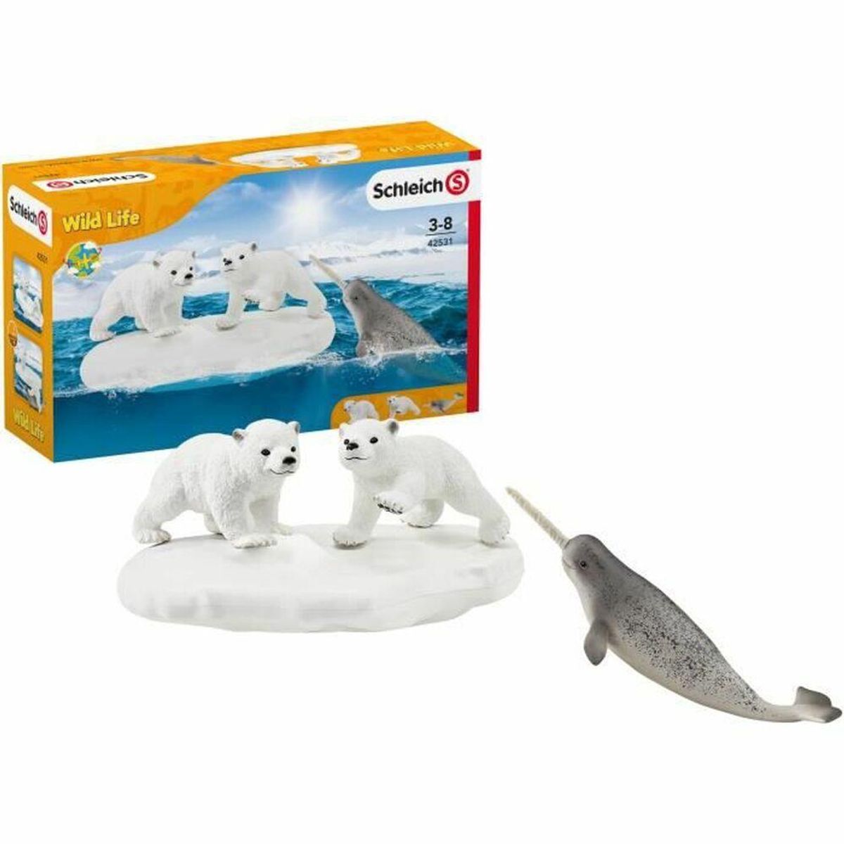 Sæt Vilde Dyr Schleich Polar Bear Slide + 3 år