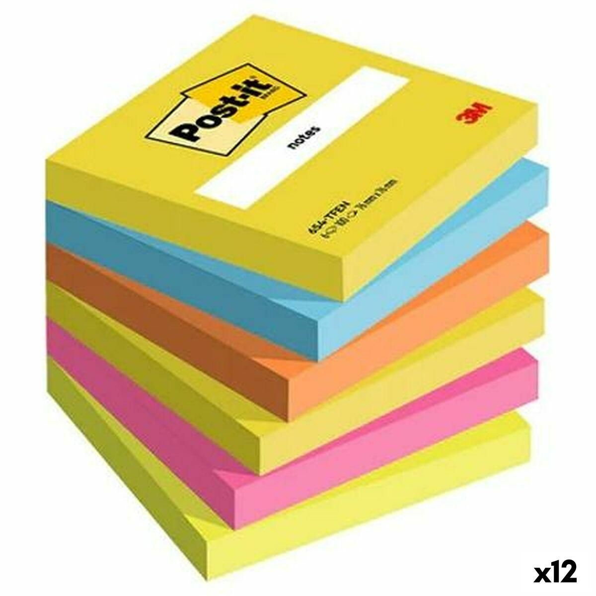 Notesblok Post-it 76 x 76 mm Multifarvet 100 Ark (12 enheder)