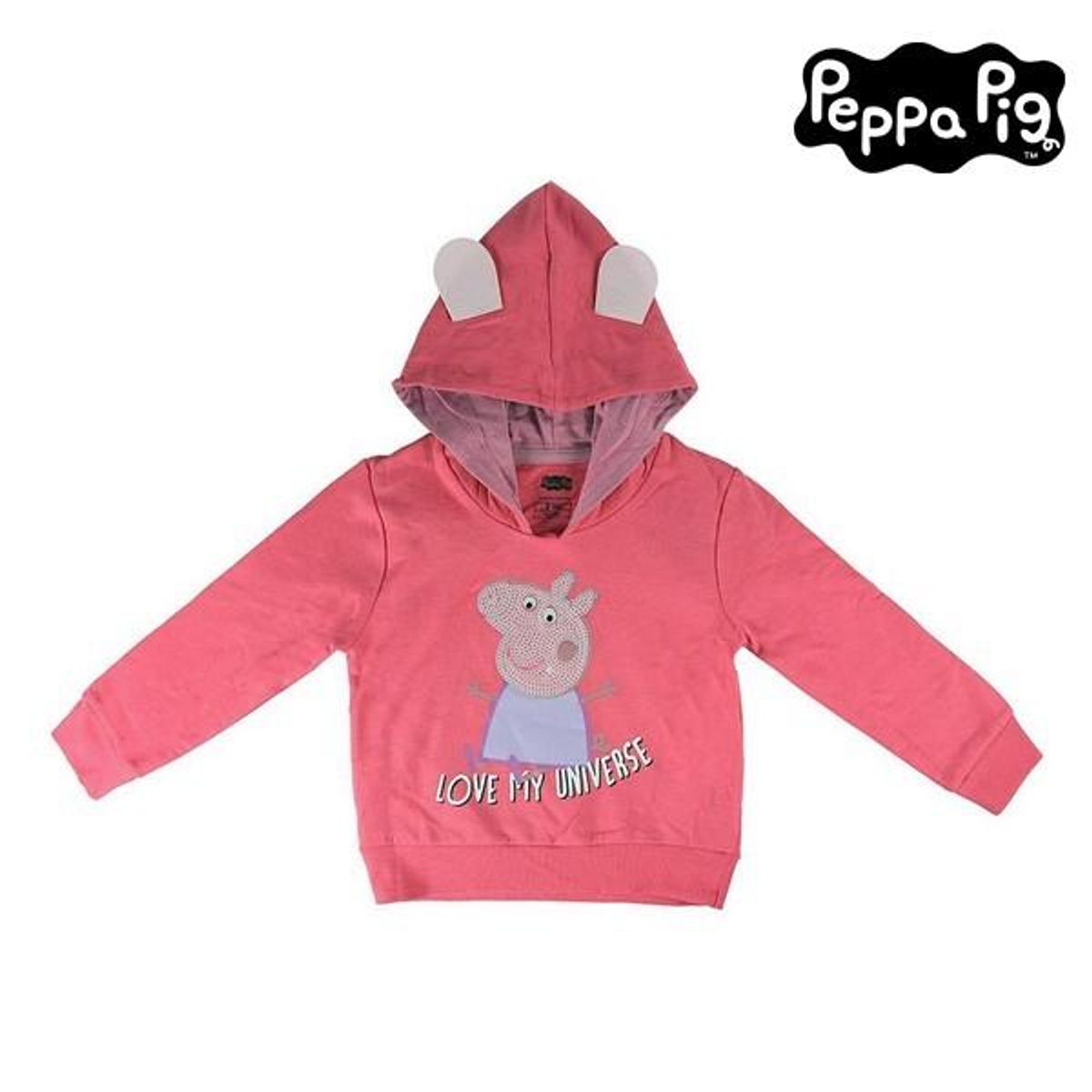 Sweatshirt med hætte til piger Peppa Pig 74230 Pink 6 år