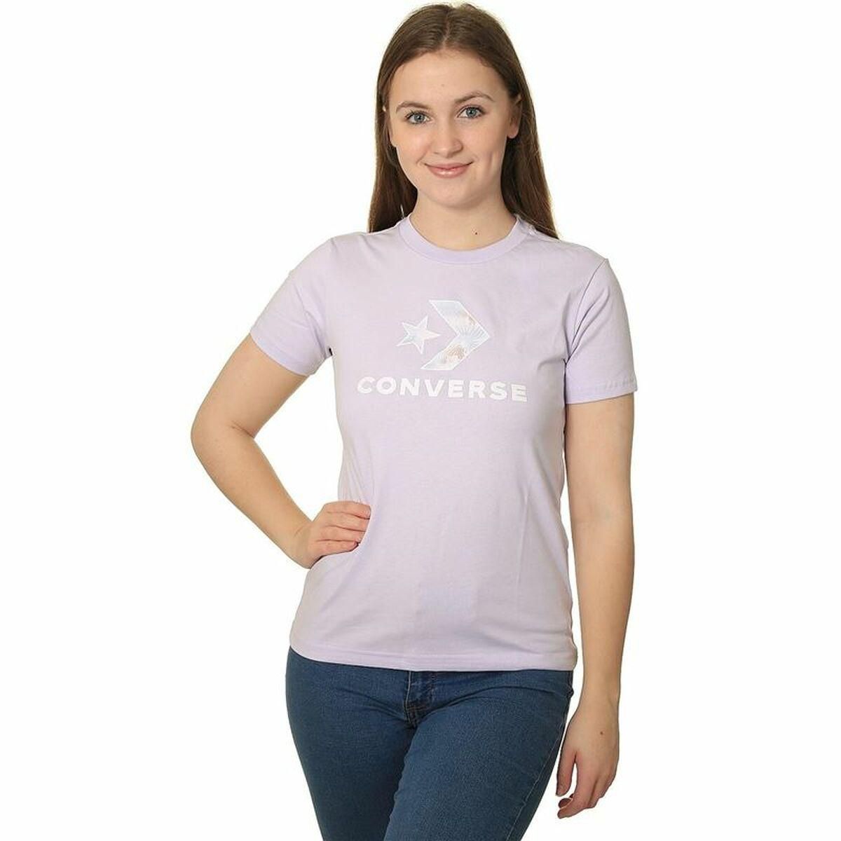 Kortærmet T-shirt til Kvinder Converse Seasonal Star Chevron Lavendel S