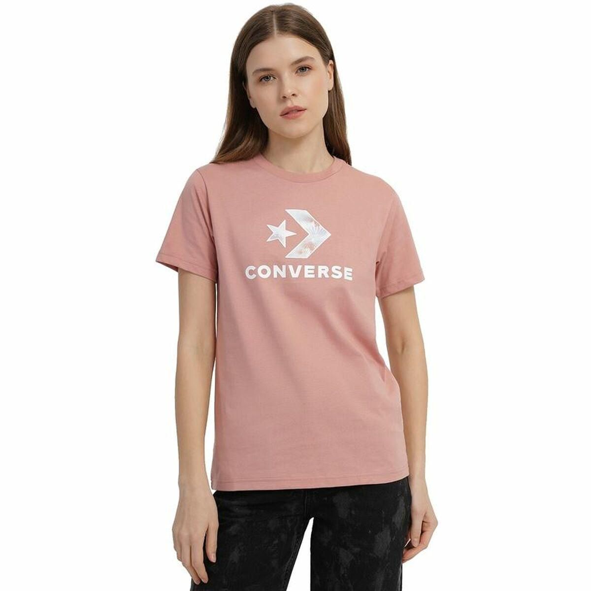 Kortærmet T-shirt til Kvinder Converse Seasonal Star Chevron Pink XS