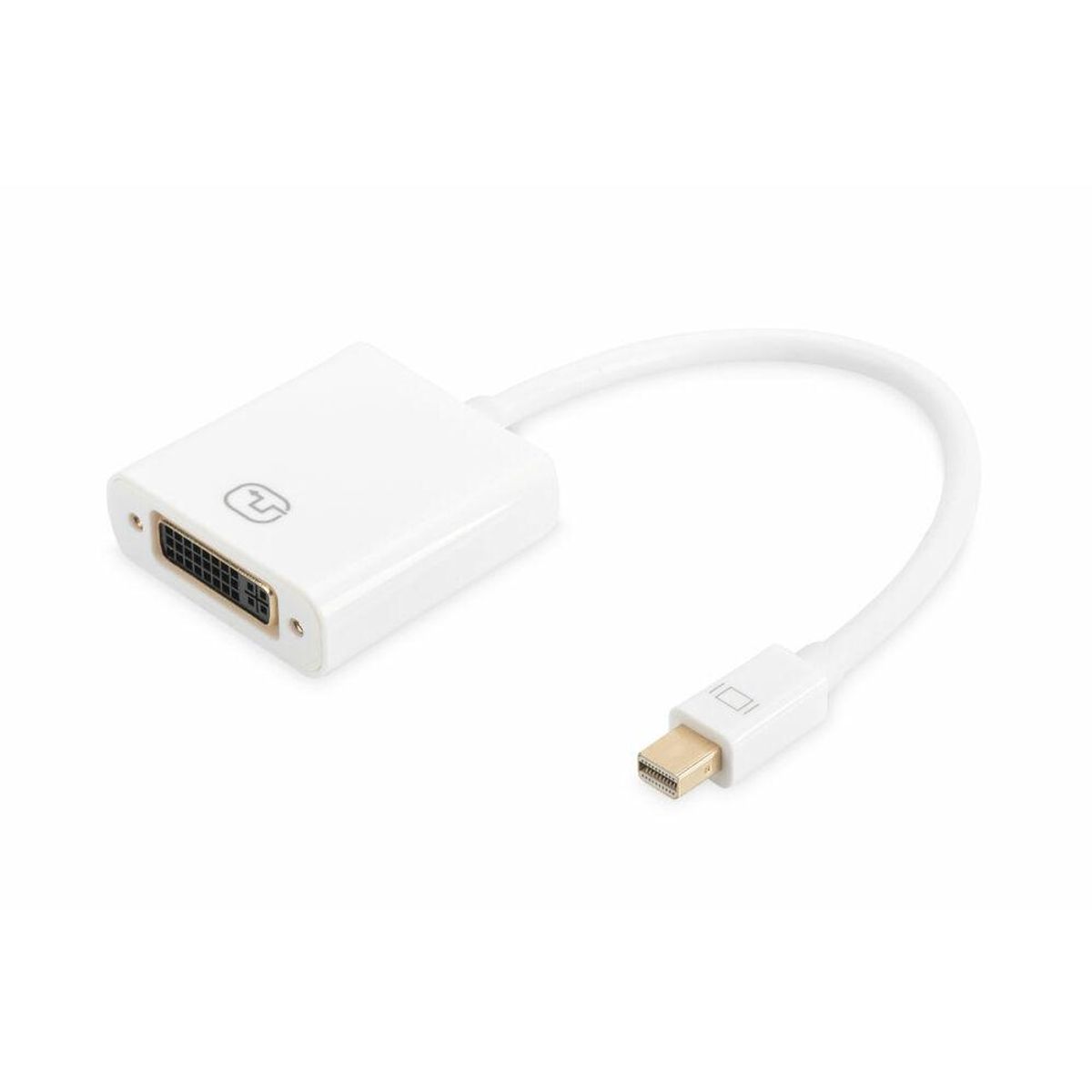 Mini DisplayPort til DVI-adapter Digitus AK-340406-001-W Hvid Sort