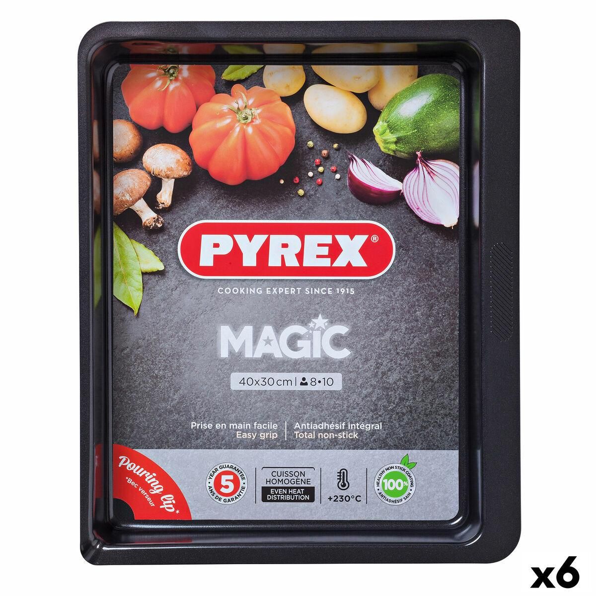 Ovn Fad Pyrex Magic Rektangulær Metal 6 enheder 40 x 31 cm