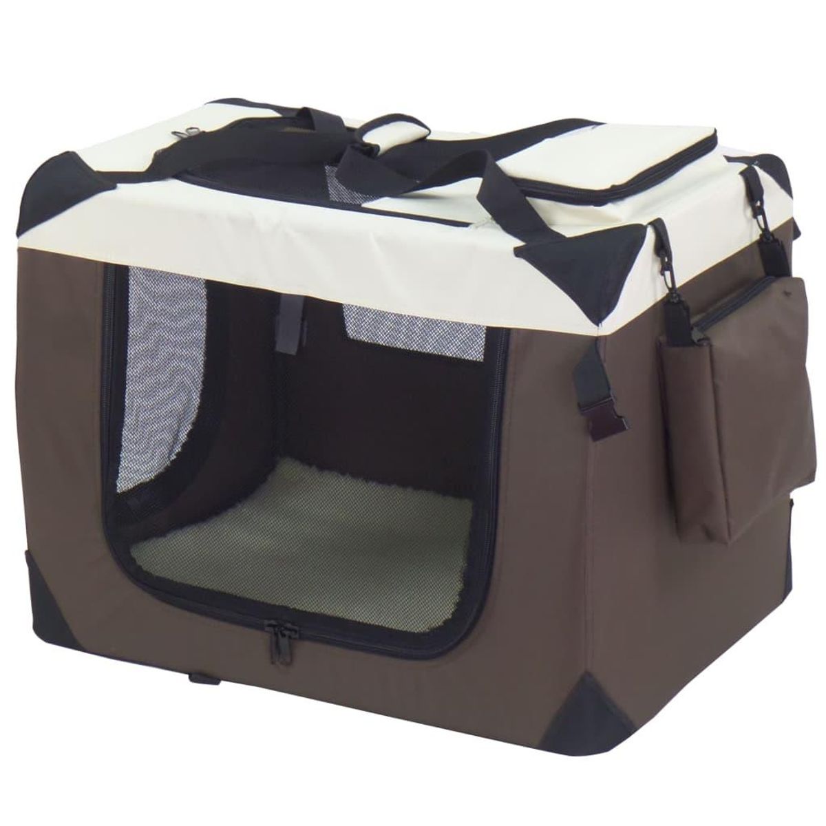 @Pet transporttaske til hunde 50x34x36 cm nylon brun