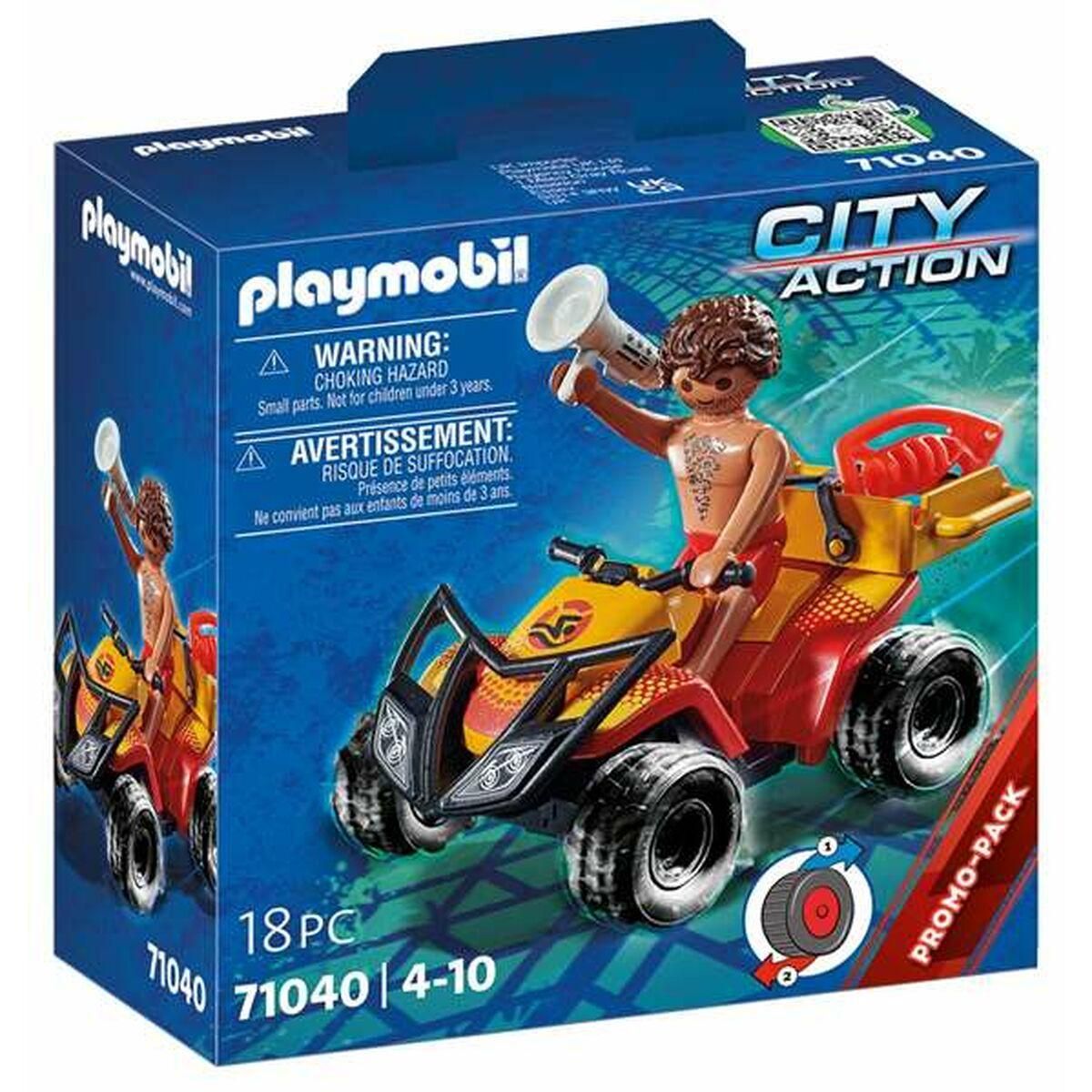 Playset Playmobil City Action Rescue Quad 18 Dele 71040