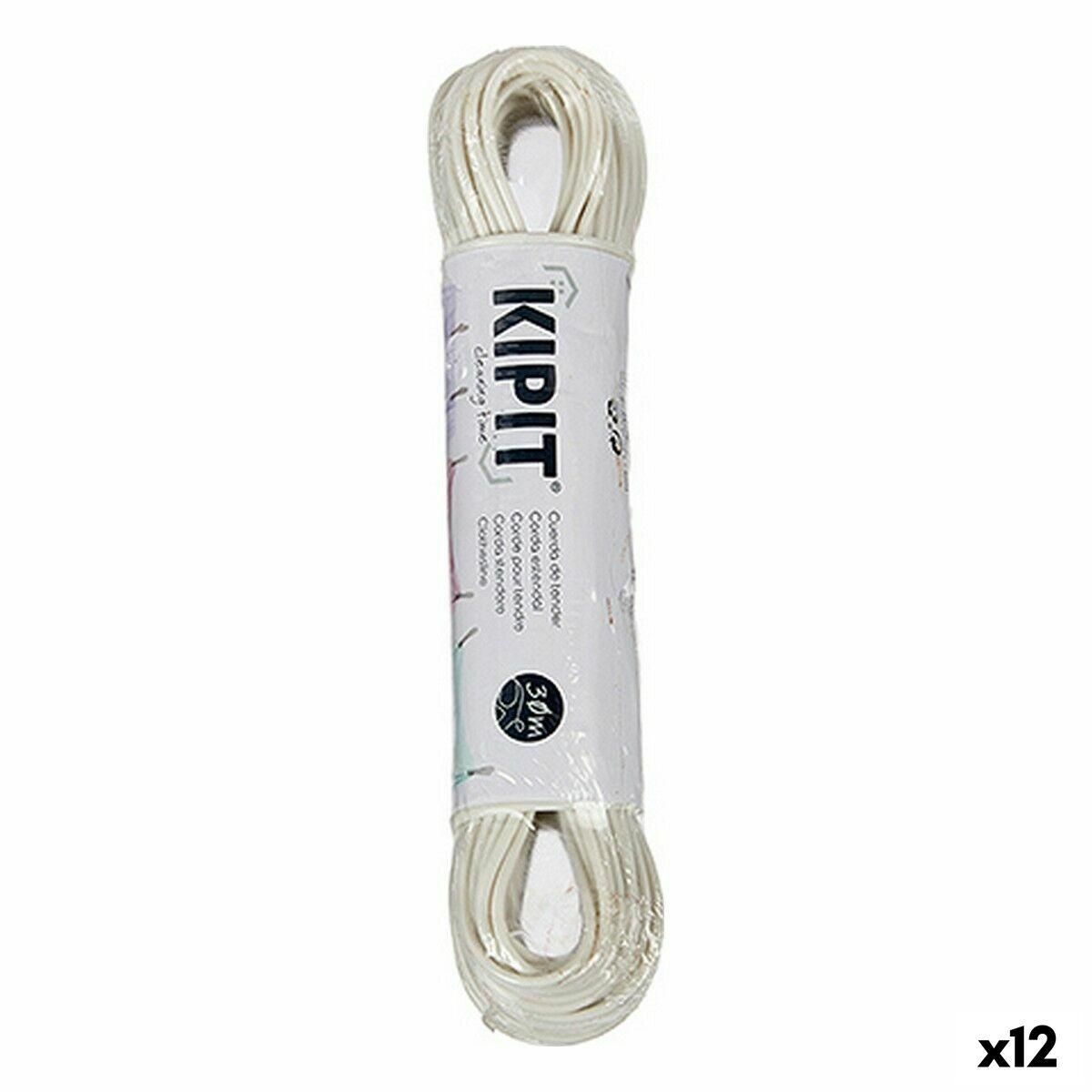 Tørresnor 30 m Hvid PVC (12 enheder)