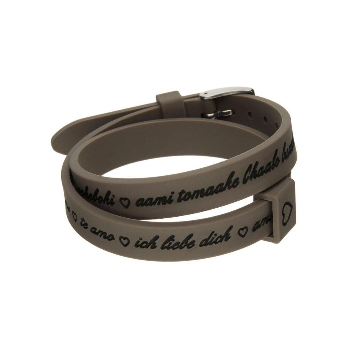 Armbånd til kvinder il mezzometro I LOVE YOU SILVER - BRACCIALE IN SILICONE/SILICONE BRACELET