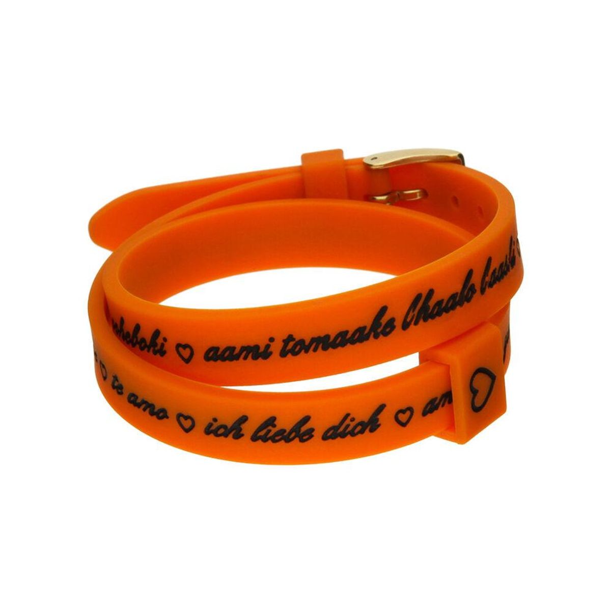 Armbånd til kvinder il mezzometro I LOVE YOU GOLD - BRACCIALE IN SILICONE/SILICONE BRACELET