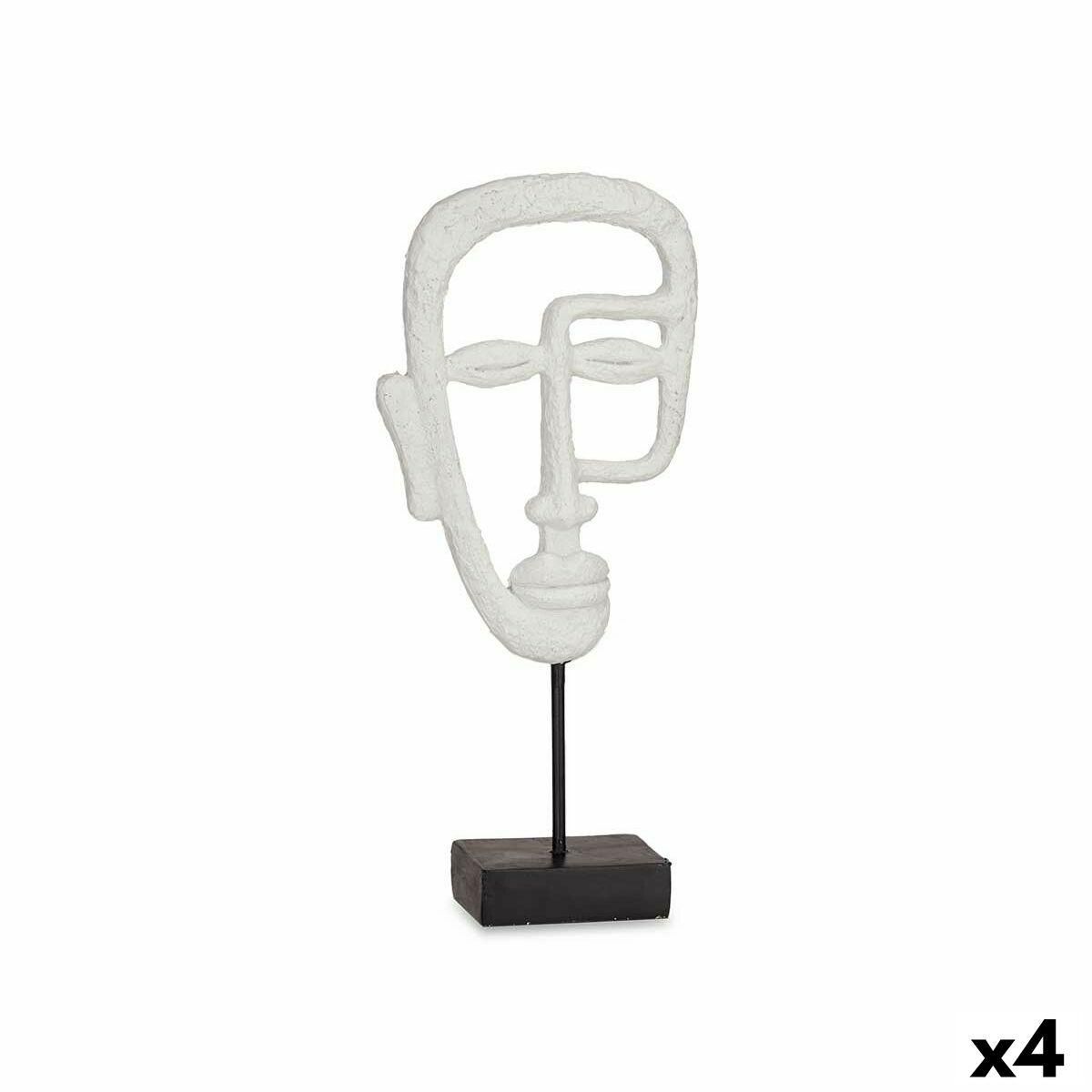 Dekorativ figur Ansigt Hvid 19,5 x 38 x 10,5 cm (4 enheder)