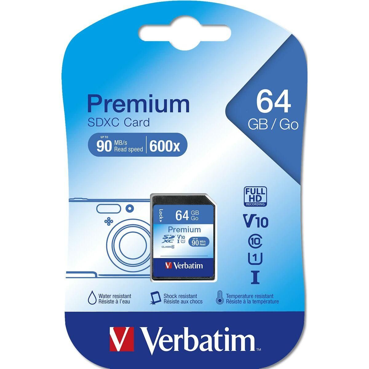 SD-hukommelseskort Verbatim PREMIUM SDXC C10/U1 64 GB 2 g