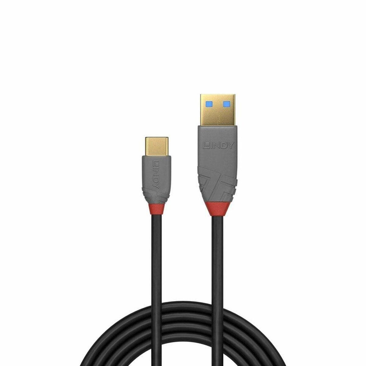 USB A til USB C-kabel LINDY 36887 Sort 2 m